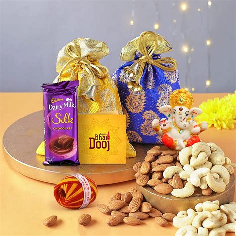 TIED RIBBONS Bhai Dooj Gift Set For Brother With Chocolates And Dry