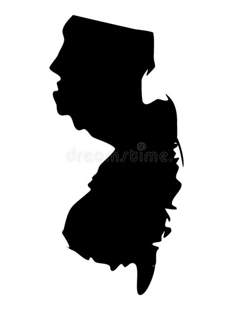 Mapa Negro Del Estado De Los E E U U De New Jersey Ilustraci N Del