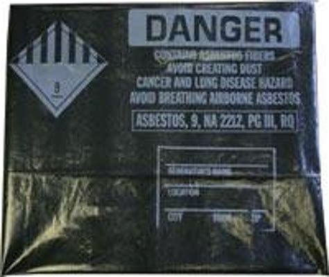 6 Mil Black 33x50 Printed Asbestos Bags 75roll Jendco Safety Supply