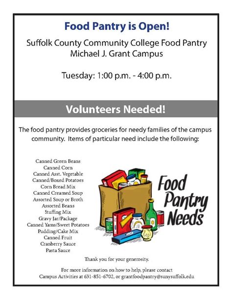 Food Pantry Suffolk Community College Foundation 2023