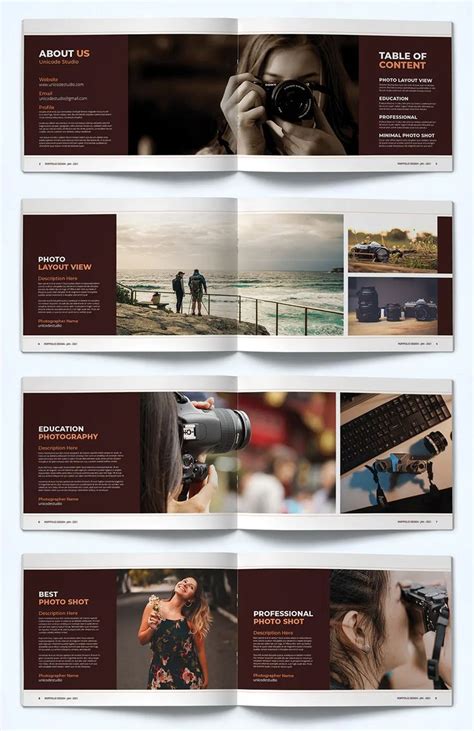 Photography Portfolio Brochure Template Indesign Modern Photography
