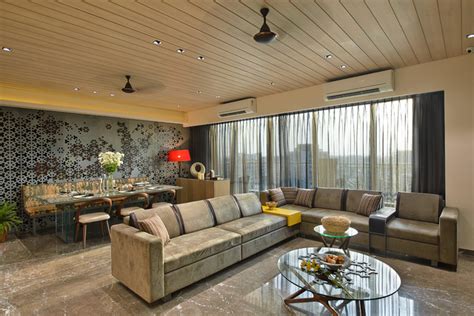 Modern Indian Apartment Contemporary Living Room Mumbai By Fsnd