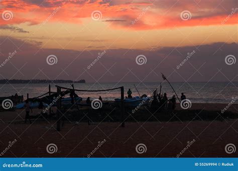 Sunset In Sri Lanka Editorial Stock Image Image Of Beach 55269994