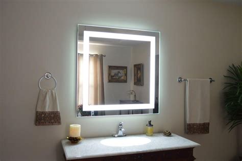 20 Inspirations Bathroom Wall Mirrors With Lights Mirror Ideas