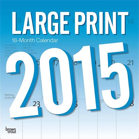 7 Best Images Of 2015 Calendar Printable Large Print 2015 Free