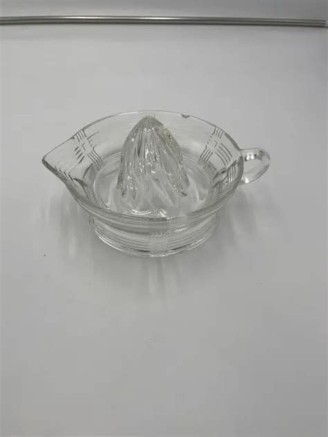 Vintage Hazel Atlas Small Depression Glass Criss Cross Orange Juicer