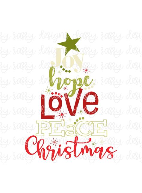 Joy Hope Love Peace Christmas Svg Instant Download Christmas Etsy