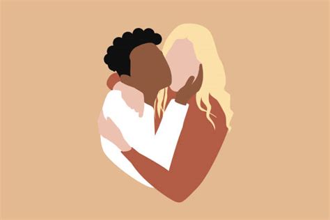 20 Interracial Lesbian Couple Kissing Ilustraciones Gráficos