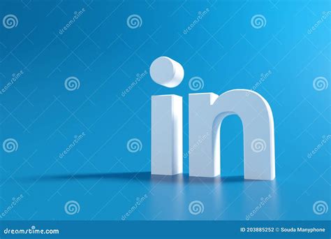 3d Linkedin Logo On Blue Background Social Media Application 3d