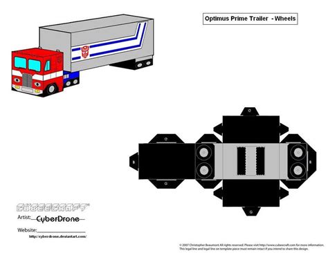Transformers Optimus Prime Truck Papercraft Template
