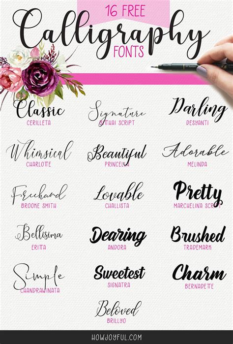 16 Free Calligraphy Fonts For Your Next Creative Project Artofit