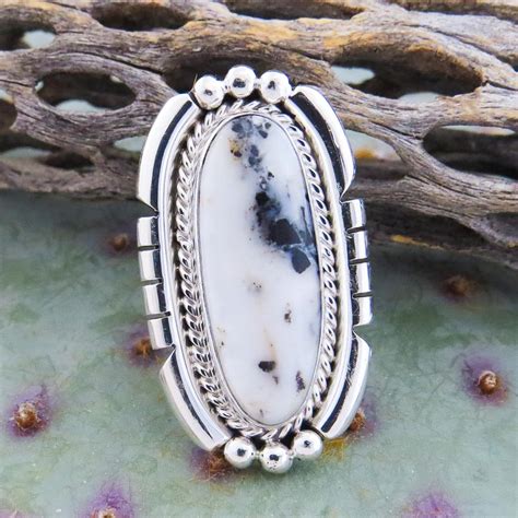 White Buffalo Turquoise Sterling Silver Ring Size Native Etsy