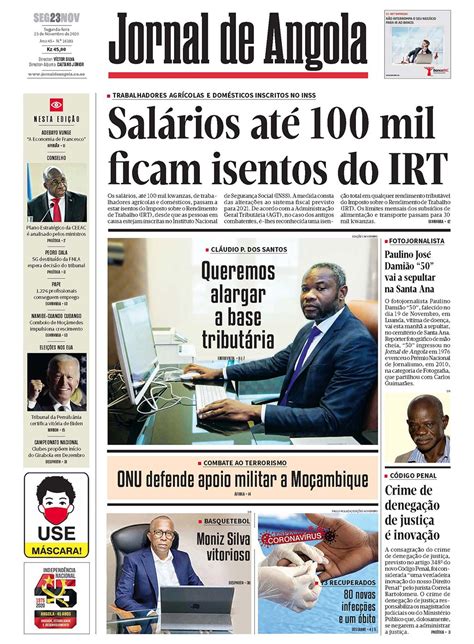 Jornal De Angola Segunda 23 De Novembro De 2020