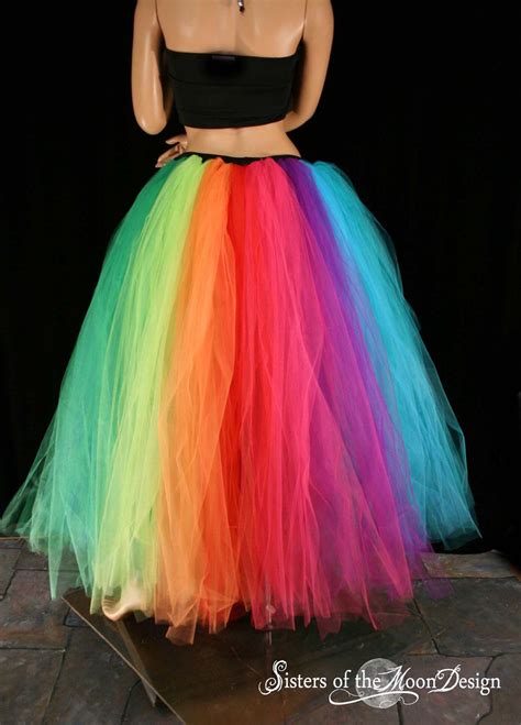 Rainbow Floor Length Tutu Love Rainbow Costumes Diy Tulle Skirt