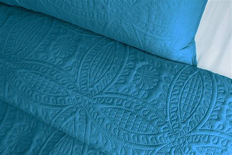 Mezzati Bedspread Coverlet Set Stunning Blue Prestige Collection