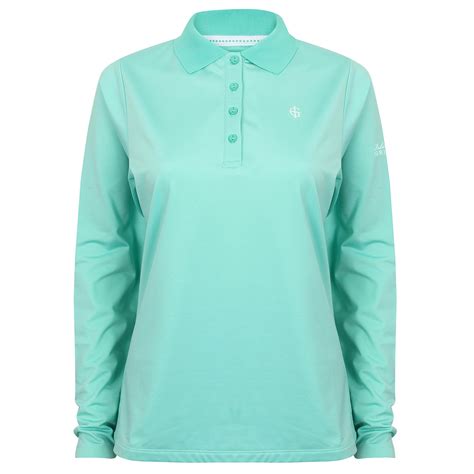 Island Green Ladies Long Sleeve 4 Button Golf Polo Shirt 46 Off Rrp Ebay