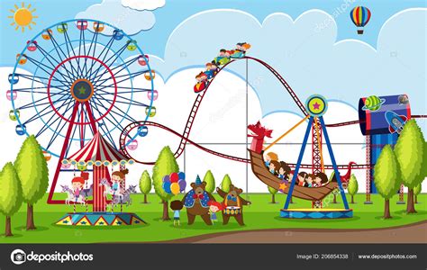 Children Theme Park Illustration Stock Vector Image By ©brgfx 206854338