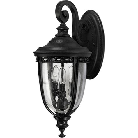 Black Ip44 Exterior Garden Wall Lantern In Traditional Period Styling