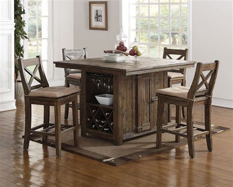 Tuscany Park Counter Height Island Set Tall Kitchen Table Kitchen