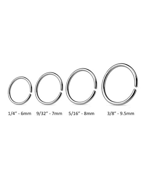 316l Surgical Steel Seamless Continuous Nose Ring Hoop Choose Your Size