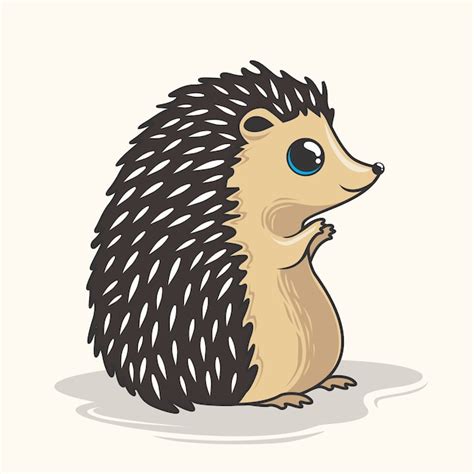 Cute Hedgehog Cartoon Porcupine Animal Premium Vector