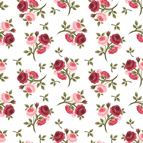 Vintage Roses Vector Seamless Pattern 04 Free Download