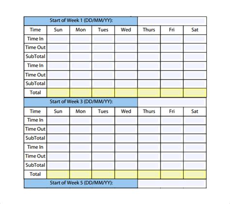 Monthly Time Schedule Template Pdf Template