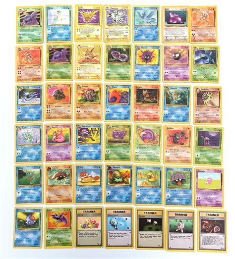 A Part Complete Pokemon 4262 Fossil Set Includes 4 Holographic Cards