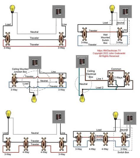 2 Way 3 Way 4 Way Switch Diagram Sticker Three Way Switch 3 Way