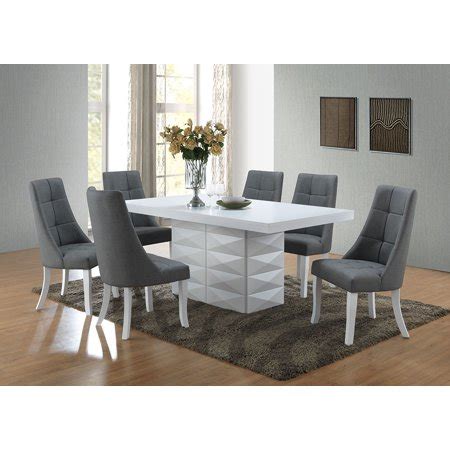 The floyd round dining table's simplified form lets the beauty of the materials shine. Lexie 7 Piece White Wood Contemporary 71" Rectangle ...