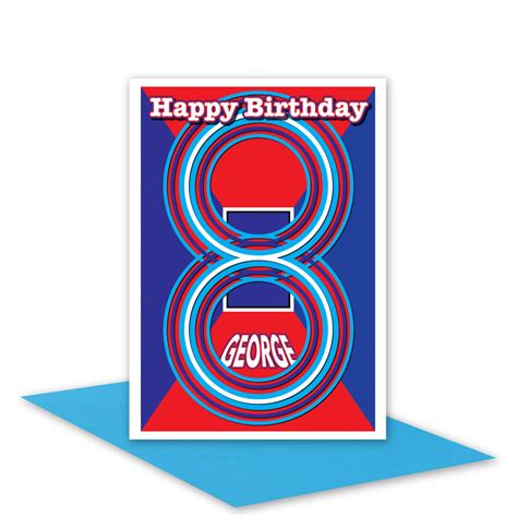 Personalised 8th Birthday Card Edit Name Happy Birthday