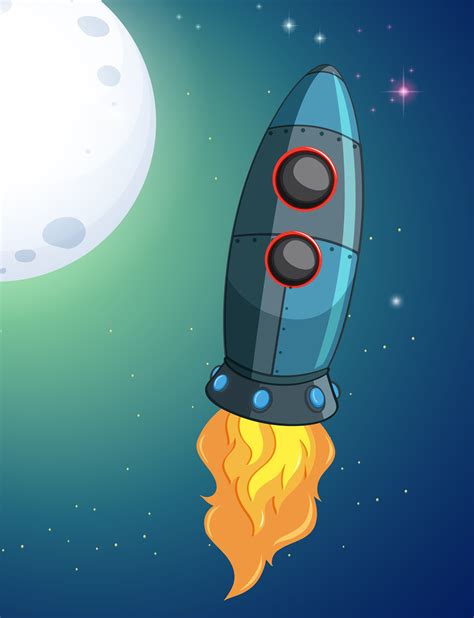 A Rocket On The Space 559430 Vector Art At Vecteezy