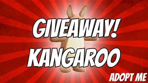 Adopt Me Kangaroo Giveaway Roblox Adopt Me Giveaway Youtube