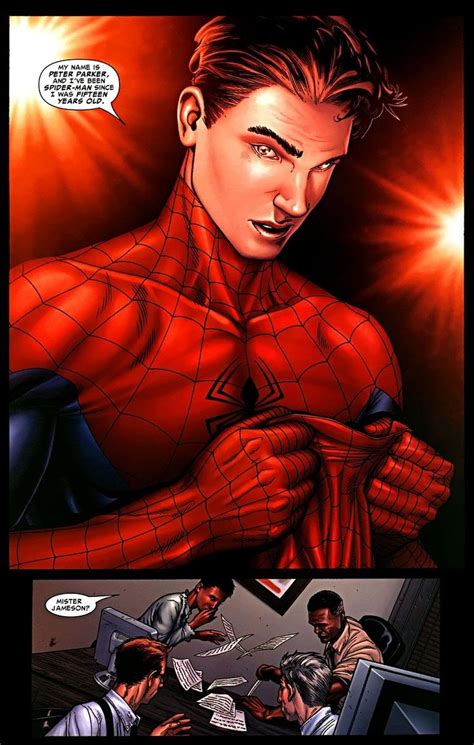 Spider-Man unmasked during Civil War by Steve McNiven - "My name is