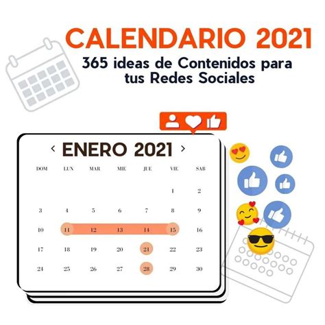 Calendario De Contenidos Para Redes Sociales 2021 Jommy Martinez