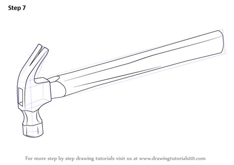 How To Draw A Hammer Tools Step By Step