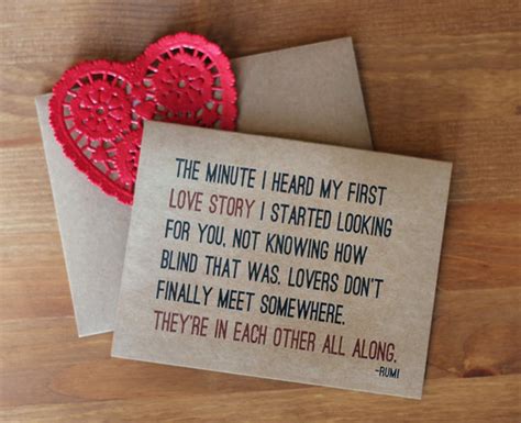 Lovers Card Rumi Quote I Love You Romantic Valentine Card Etsy