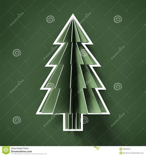 Green Cut Paper Christmas Tree Stock Images Image 35609424