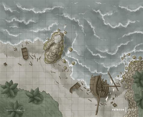 Battlemap Shipwreck Battlemap Fantasymaps Fantasy Map Dungeon