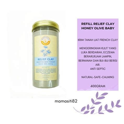 Gram Refill Relief Clay Honey Olive Baby Krim Eczema Natural Krim