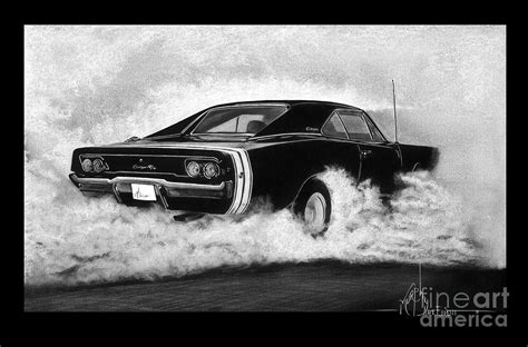 Dodge Charger Drawing Drawing By Murphy Elliott Pixels