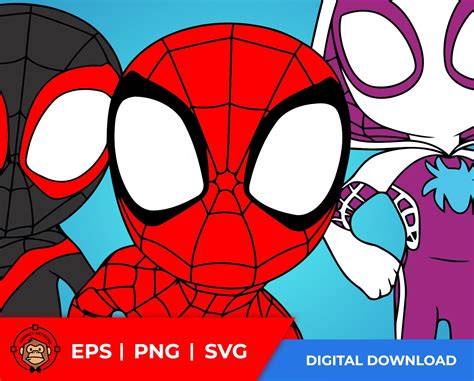 Cute Spidey and His Amazing Friends SVG EPS Cs10 PNG Digital - Etsy