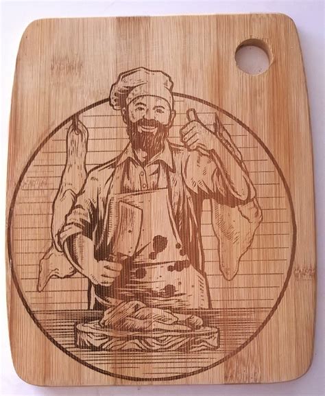 Laser Engraving Cook Chef Vector Decor Design For Cutting Boards Free