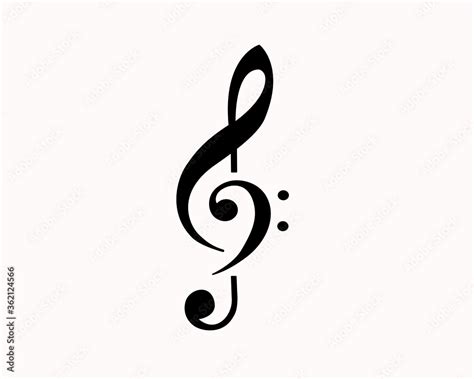 G Clef And F Clef Music Note Black Design Isolatede On White Icon