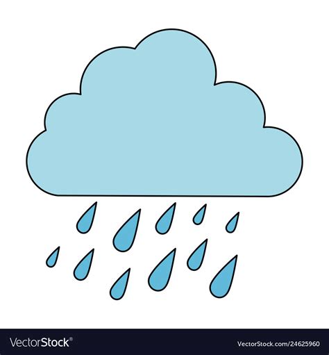 Cloud Rain Weather Isolated Icon Royalty Free Vector Image
