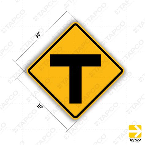 T Intersection Symbol Sign W2 4 Standard Traffic Signs Tapco