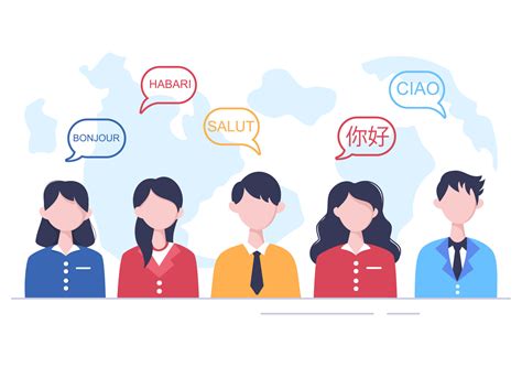 Translator Or Translation Language Illustration Say Hello In Different Countries And