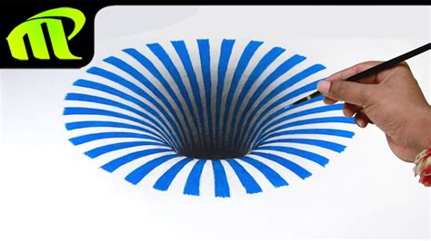 If you were to view his work from an alternate. Drawing a 3D Hole - Anamorphic Illusion - YouTube