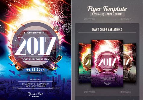 Printable 2017 New Year Posters 17 Free Templates