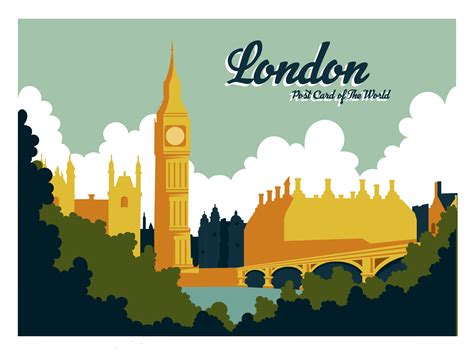 London Postcard Vector | London postcard, London landmarks illustration ...